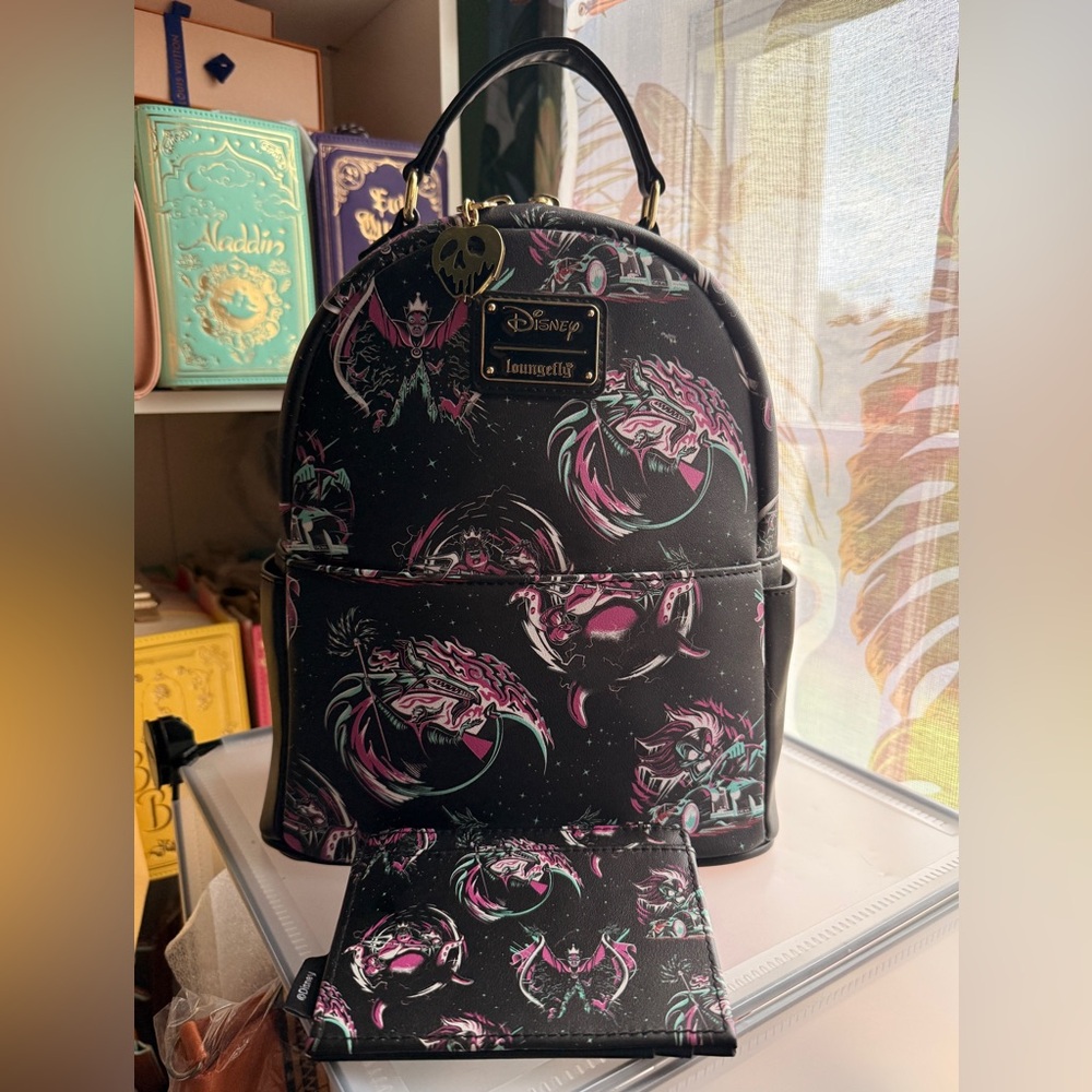 Loungefly Disney Villains Mini Backpack and Wallet Set